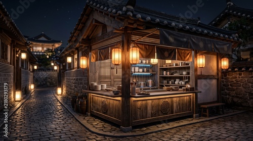 Traditional East Asian night market