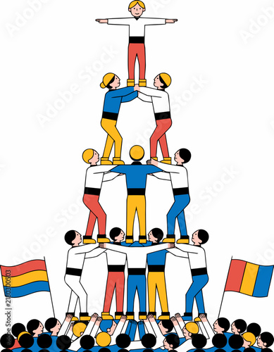 Catalan Human Tower Castellers Festival Vector