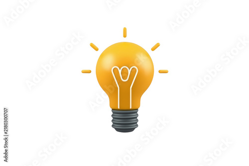 Glowing Yellow Creative Idea Light Bulb