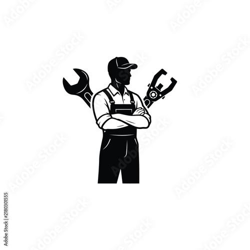 Mechanic Worker Icon – Minimalist Repair Symbol
