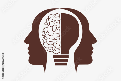 human head with brain