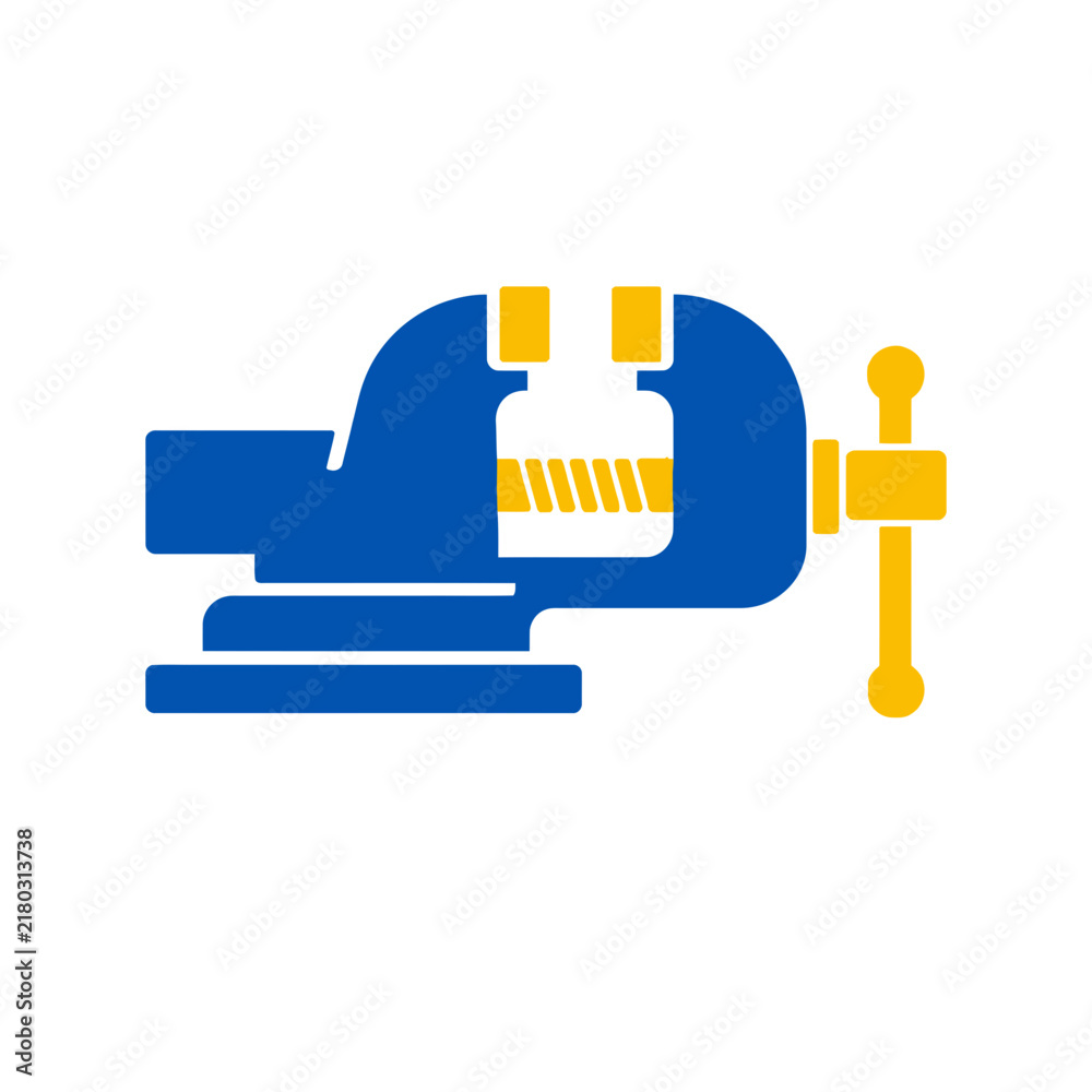 Obraz premium Bench Vise Hardware Tool Vector Icon