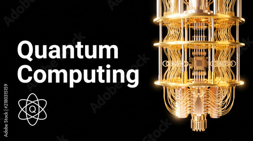 Quantum computing processor hardware, golden supercomputer qubit processor, advanced physics research concept isolated on White Background