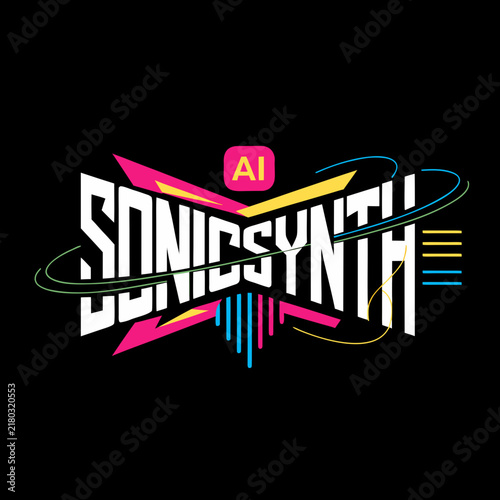 Futuristic AI SynthSynth Technology Logo Design