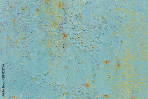 Fotografía Decorative background space with blue texture, peeling metal corrosion