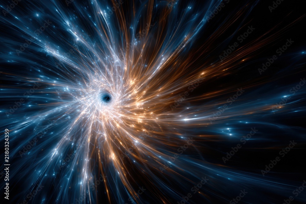 Fototapeta premium Exploration of cosmic phenomena featuring swirling light and a dark center