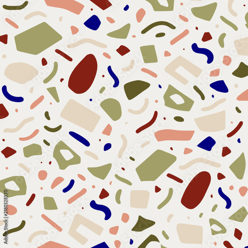 Neutral Colorful Terrazzo Confetti Seamless Pattern