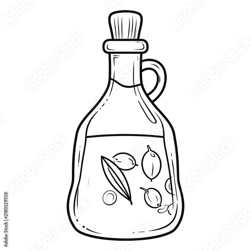 Vintage glass bottle with decorative label design.