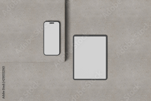 Blank Tablet And Smartphone Mockup