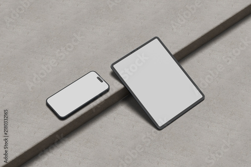 Blank Tablet And Smartphone Mockup