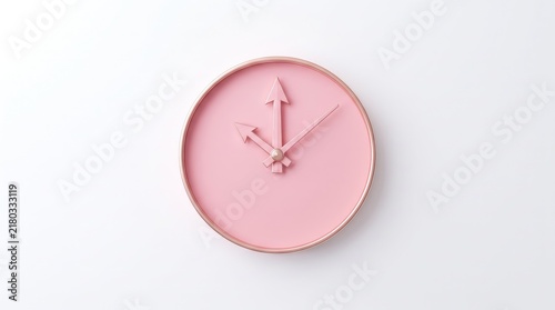 Pink Wall Clock Showing Time, Modern Home Decor