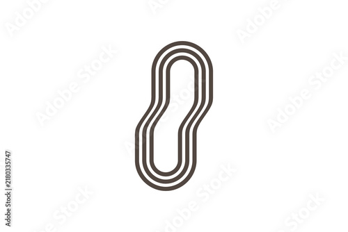 Minimalist Abstract Linear Logo Design - Organic Wavy Shape Vector Illustration