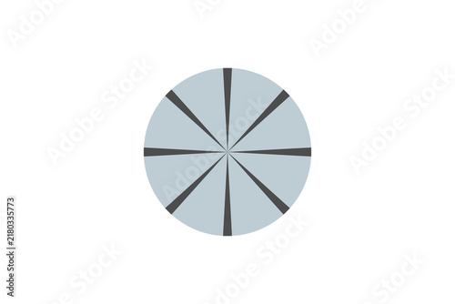 Minimalist Geometric Radial Circle Design - Abstract Sunburst Spoke Icon