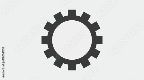 Simple gear icon symbolizing settings and configuration on light grey background for user interface design