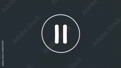Play pause button icon morph animation flat UI loop