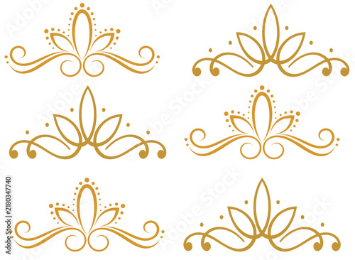 Floral Divider Vector Set Elegant Vintage Ornament Flourishes Clipart