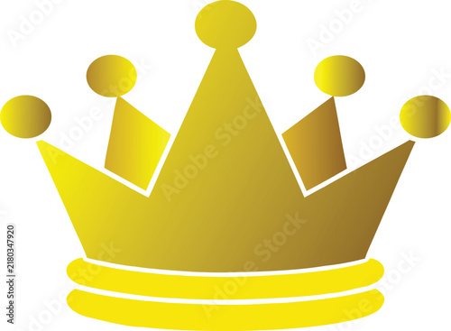 Gold Crown Vector Illustration Royal Tiara Imperial Emblem Clipart