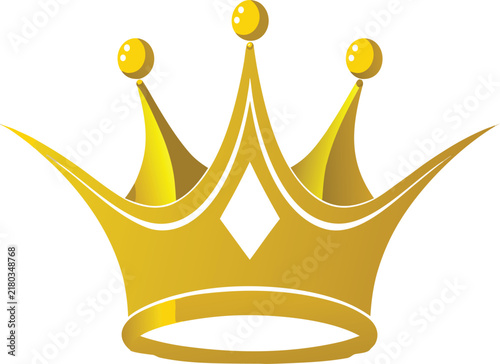 Gold Royal Crown Vector Illustration Isolated On White Background For King and Queen Concept