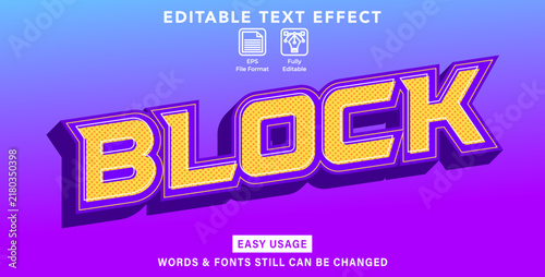 Editable graphic text effect 3d block styles