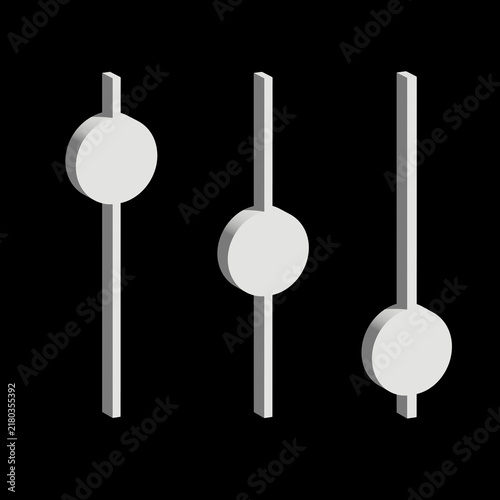 3D audio player control button symbol Black background