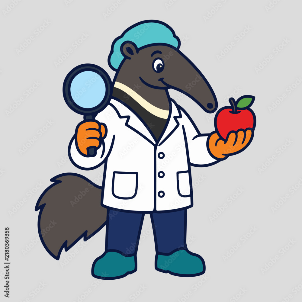 Obraz premium nteater Scientist Inspecting Apple for Food Quality