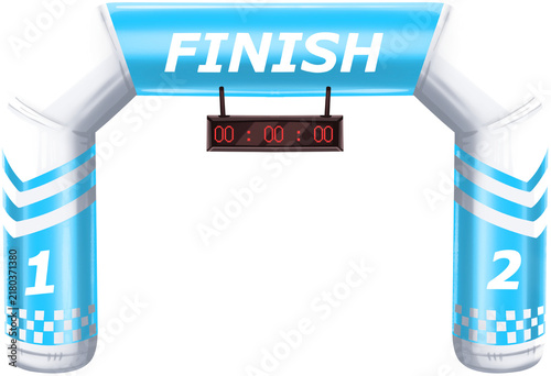Inflatable Race Finish Line Arch with Digital Timer Illustration