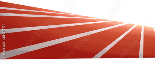 Running Track Lanes in Wide Perspective Illustration