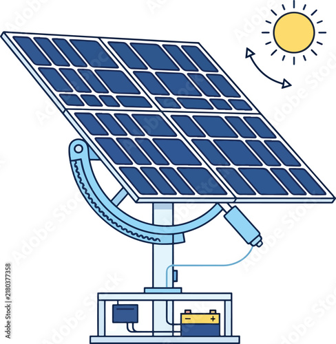 Solar Panel Tracker Vector for Clean Energy