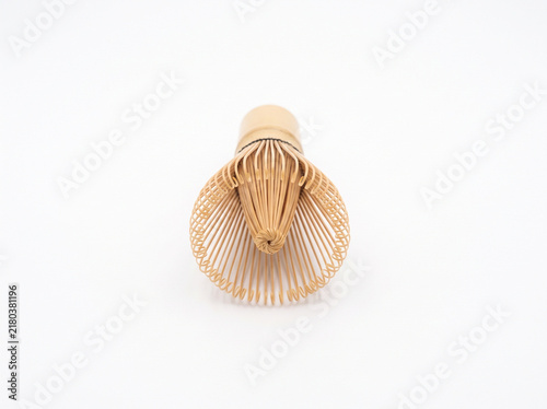Bamboo Tea Whisk Chasen Isolated on Pure White Background