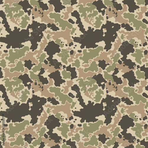 Seamless Multi-Terrain Camouflage Pattern in Olive Green and Khaki Tan