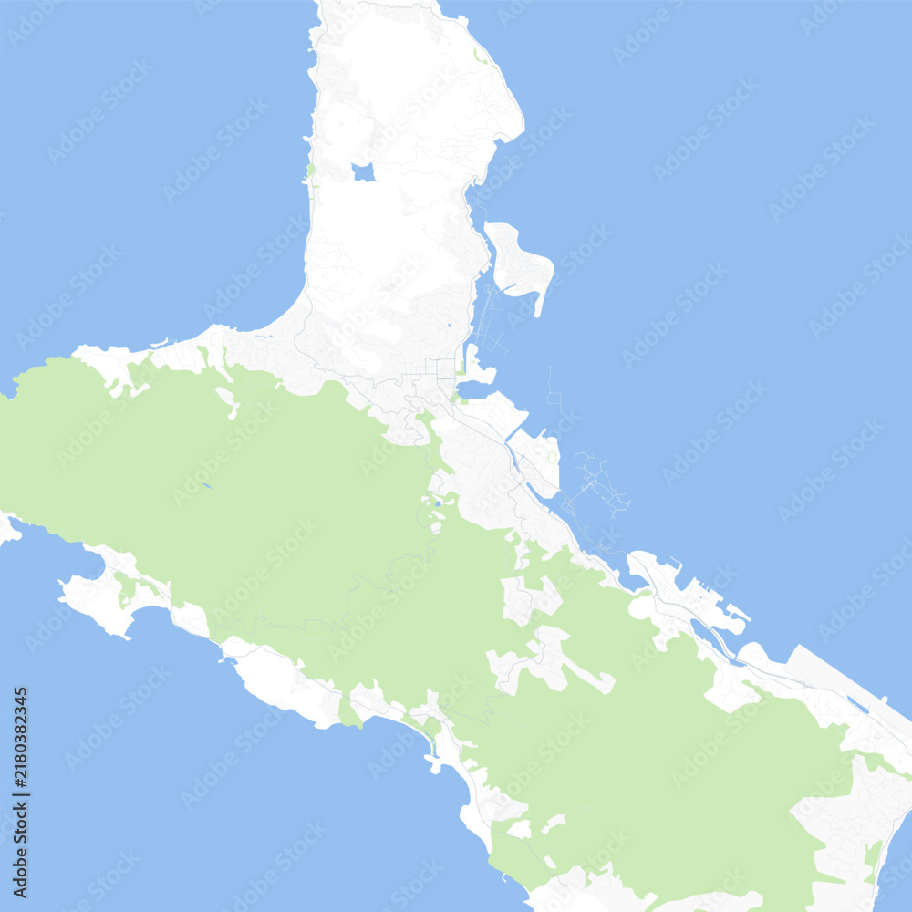 Fototapeta premium Minimal vector city map of Victoria with streets, districts and road network