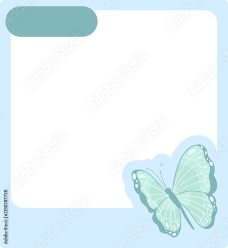 Decorative Photo Frame with Butterfly Illustration