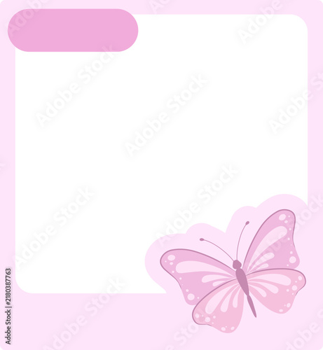 Decorative Photo Frame with Butterfly Illustration