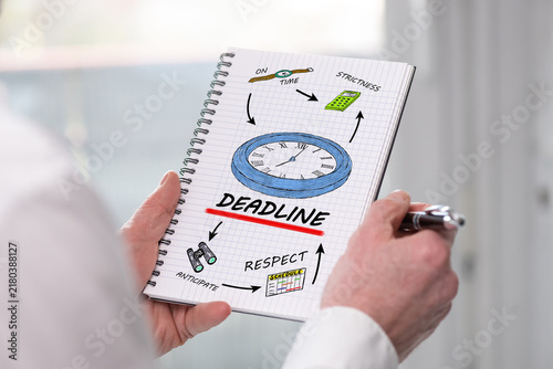 Fotografie Deadline concept on a notepad