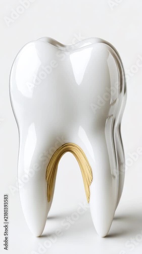 Molar tooth model representing dentistry, stomatology, hygiene, and oral health, vertical