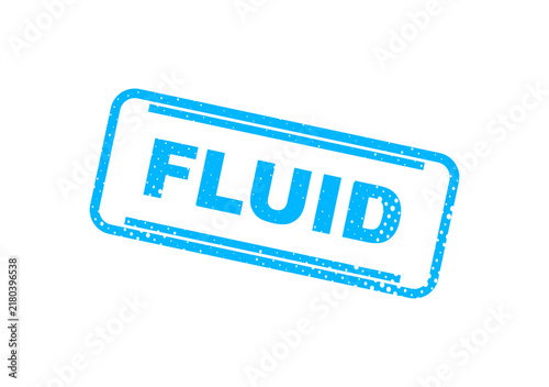 Obraz na płótnie Blue fluid stamp with text label design illustration