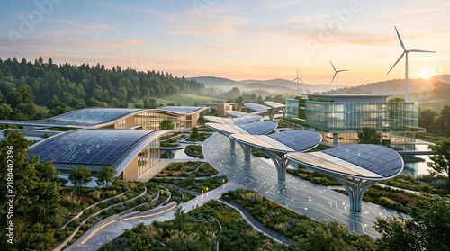 Futuristic Green Technology and Sustainable Energy Background