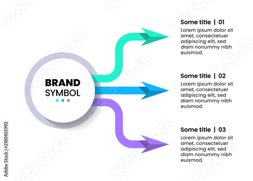 Infographic template. 3 arrows connected to the title