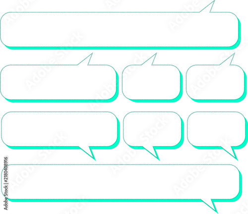 蛍光グリーンの吹き出しセット 大小サイズのテロップ・会話・コメント用フレーム / Green speech bubble set in various sizes for comments and conversations