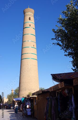 minaret de la mosquée Juma, Itchan Kala à Khiva, Ouzbékistan