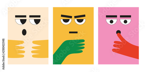 Illustration design face poster unique bold fun abstract