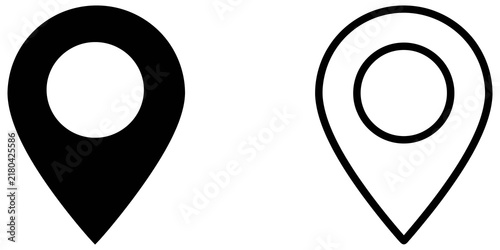 Location pin map pointer icons for navigation and destination search.