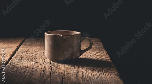 Isolated ceramic mug symbolizing loneliness and emotional isolation