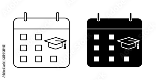 Academic Calendar Icon for School Schedule and Study Planning