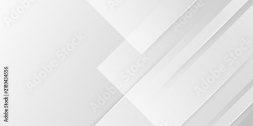 White and gray geometric abstract background with diagonal overlapping shapes and soft shadows for modern presentations and corporate designs