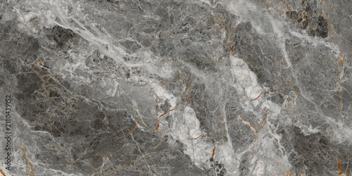 Obraz na płótnie Luxury Grey Marble Texture with White & Golden Veins – Dramatic Natural Stone