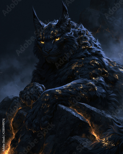 Large Black Feline Wildlife Portrait