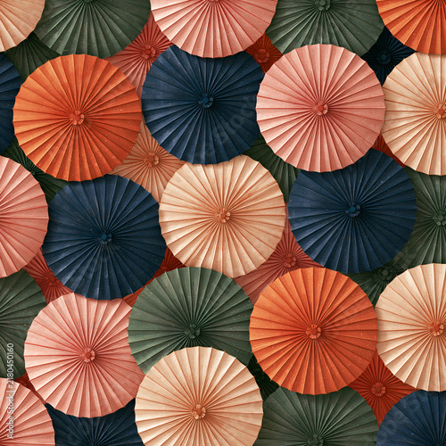 Top Down Layout of Blank Traditional Japanese Fans