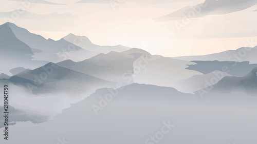 Misty Mountain Landscape