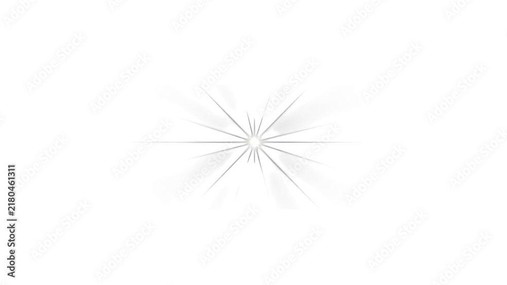 Fototapeta premium A bright white star burst light effect isolated on transparent background